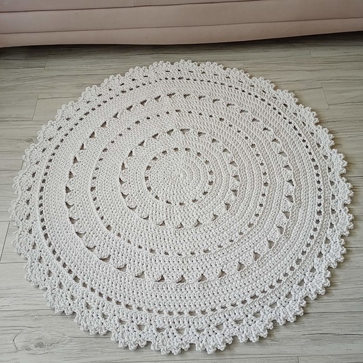 dywany Dywan szydełkowy okrągły 130cm