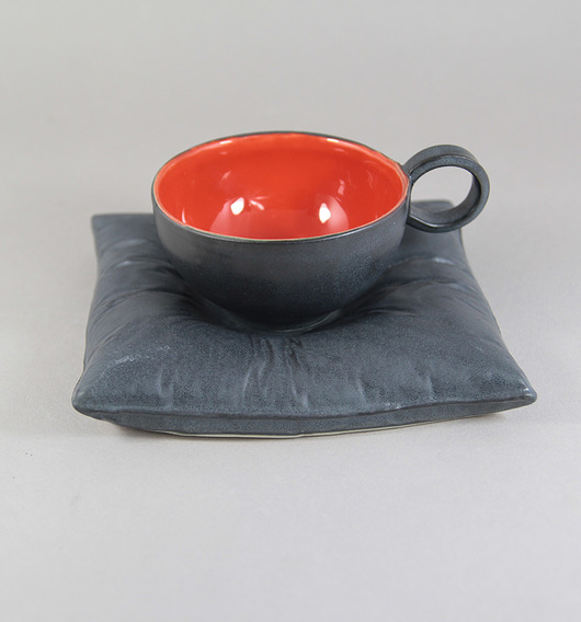 kubki i filiżanki Filiżanka na poduszce S - grafit