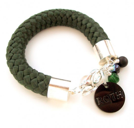 Rope bracelet / zieleń butelkowa Monika Roth