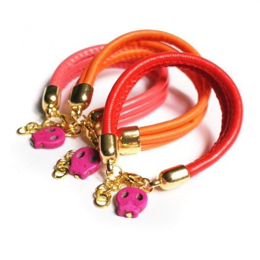 ŻYJ KOLOROWO! red & fuchsia skull - modułowa kaktusia