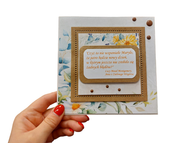 kartki scrapbooking Kartka z cytatem kolekcja Ania z Zielonego wzgórza 10