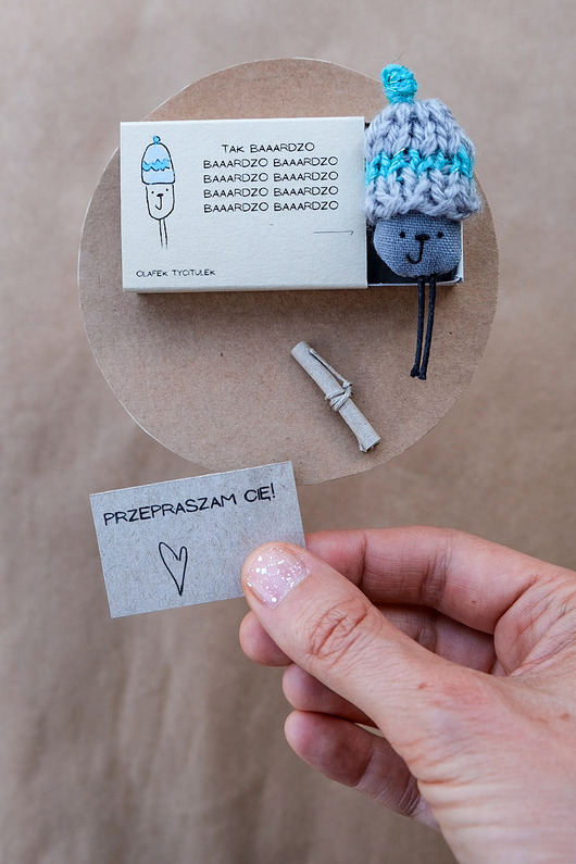kartki okolicznościowe - wydruki Przepraszam Cię - kartka na zgodę Olafek tyciTulek