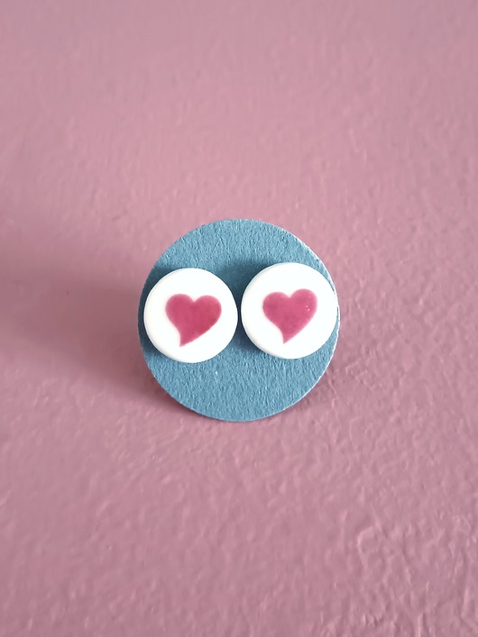 kolczyki ceramiczne Kolczyki ceramiczne serduszka