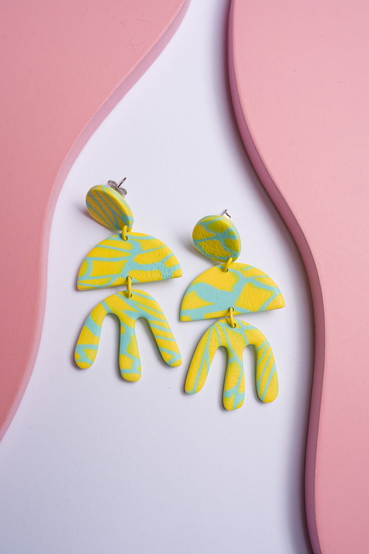 kolczyki z masy plastycznej Wiszące kolczyki Henri Matisse