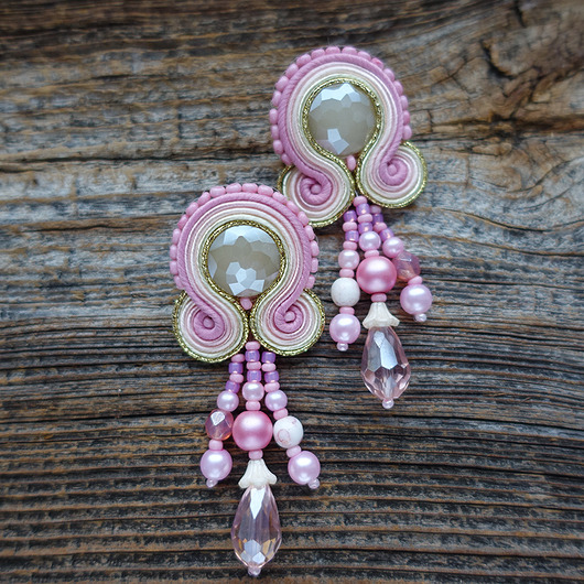 kolczyki soutache Cukierkowe kolczyki soutache