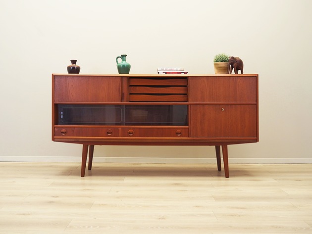 komody i szafki Highboard tekowy, duński design, lata 70, produkcja: Dania