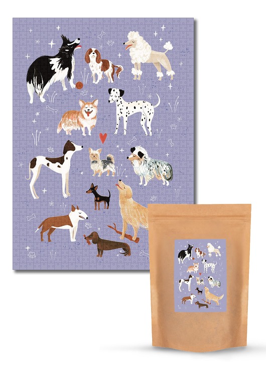 puzzle dla dzieci Muno Puzzle "Psinki" by Weronika Cholewa 1000 el. w eco woreczku