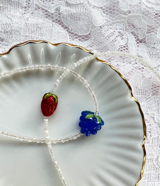 chokery Naszyjnik Malinka niebieska