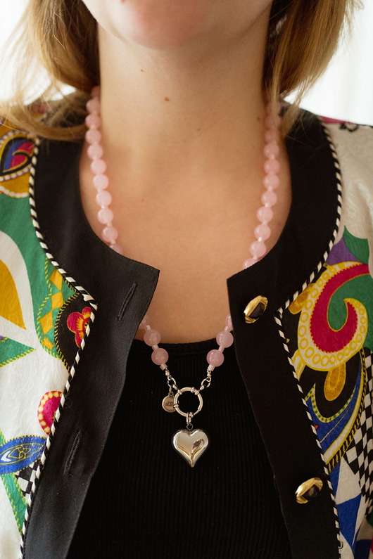 korale Naszyjnik z koralików z zawieszką 2 w 1