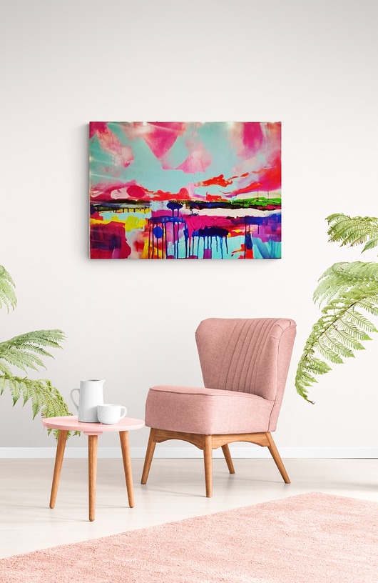 obrazy Obraz na zamówienie kupującego - abstrakcyjny pejzaż - 50x70 cm