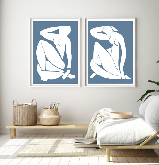 DWA PLAKATY abstrakcyjne Matisse Cutout black dot studio