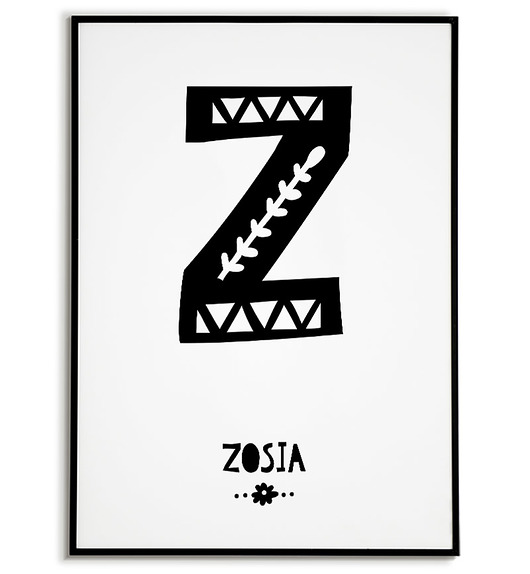 plakaty Plakat METRYCZKA LITERKA imię dziecka