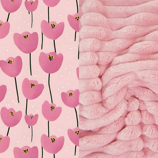 kocyki, kołderki, pościel dla dzieci WYJĄTKOWY koc _ narzuta _ tulipany _ 155x200 cm