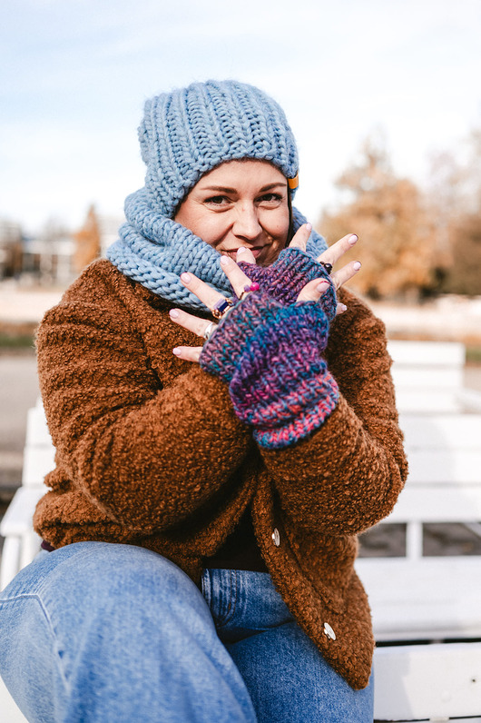 rękawiczki damskie MAXCOLOR mitenki "kosmiczne energie"