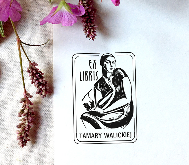 stemple Portret kobiety Stempel Ex libris