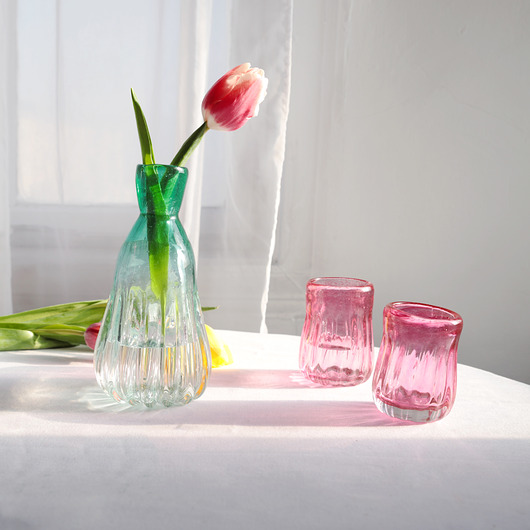 szklanki i kieliszki Zestaw dwóch szklanek i karafki "Optyk"