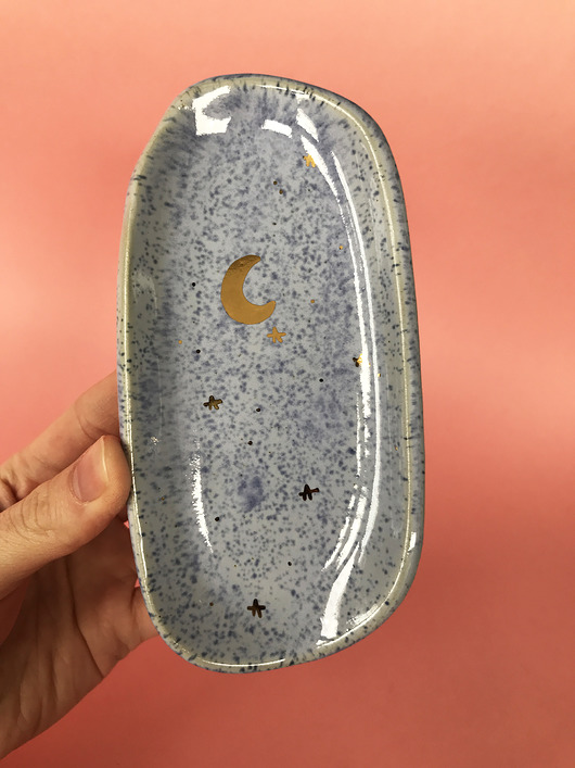 Ceramiczny  talerzyk niebiesko granatowy ELEMTHEBRAND