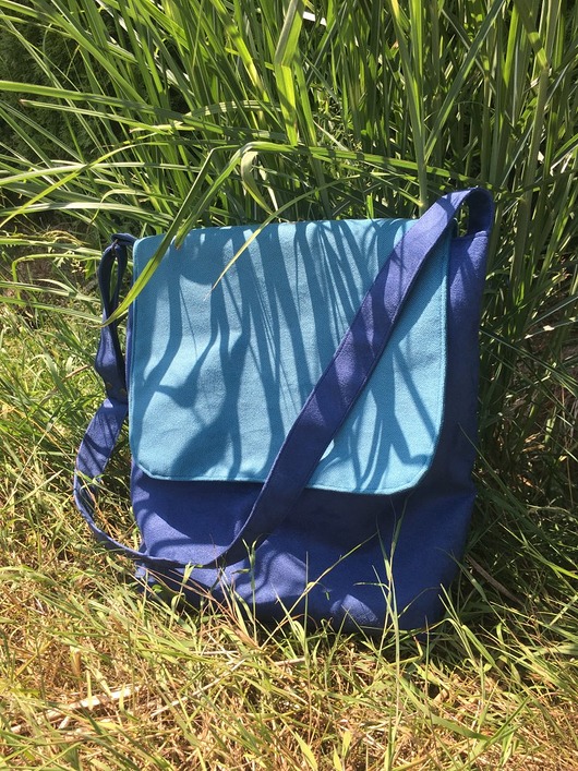 torby na ramię Duża listonoszka - kobalt, turkus