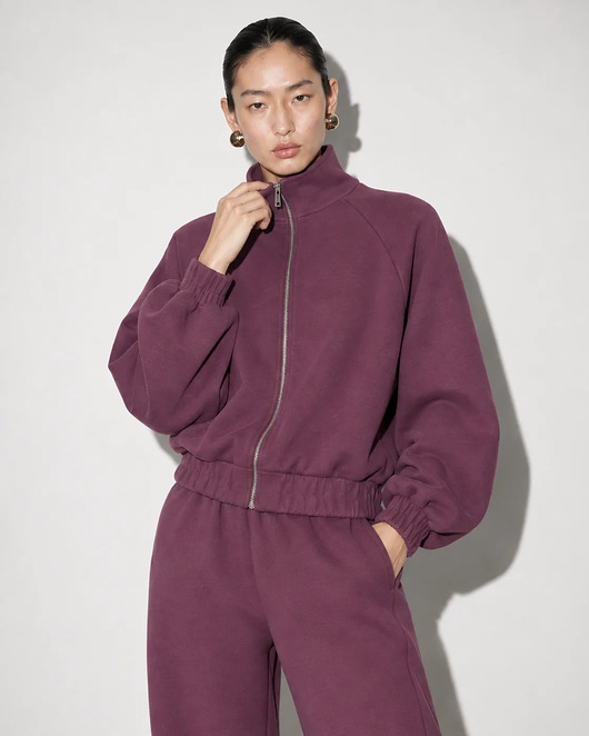 bluza bez kaptura damska Bluza Wow zipper mauve wine