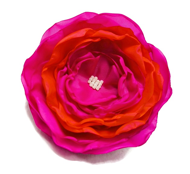 broszki Broszka fuksja z czerwienią 10cm kwiat na prezent