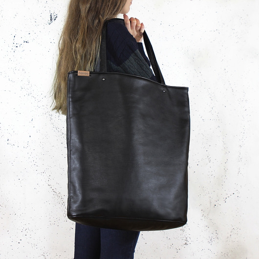 torby XXL Mega shopper torba czarna na zamek
