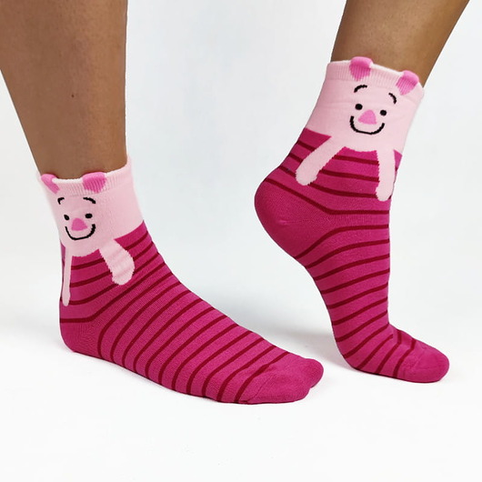 skarpetki damskie Kolorowe skarpetki w świnki z Prosiaczkiem