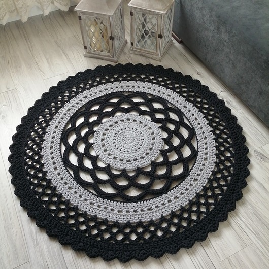 dywany Dywan szydełkowy okrągły 110cm