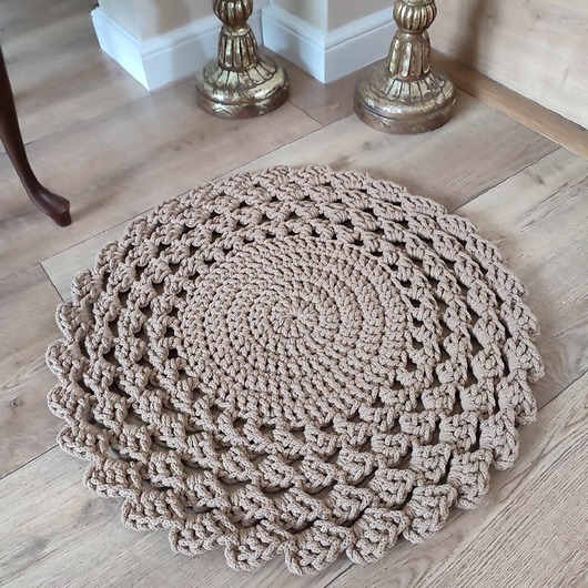 dywany Dywan szydełkowy ze sznurka bawełnianego 60cm