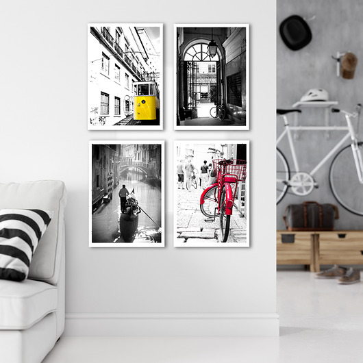 4 plakaty serii MIASTA bez ramek Poster Gallery Wall