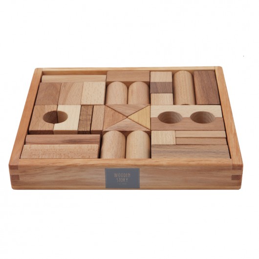 WOODEN STORY Klocki naturalne 30 szt. WoodenStory