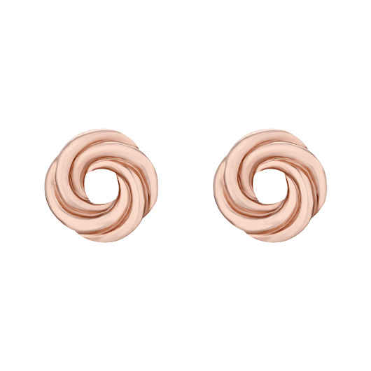kolczyki pozłacane Kolczyki węzełki z różowego złota