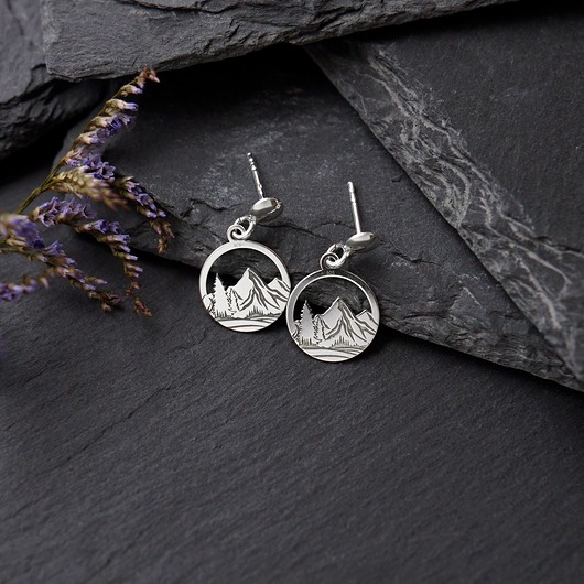 kolczyki srebrne Kolczyki srebrne z górami