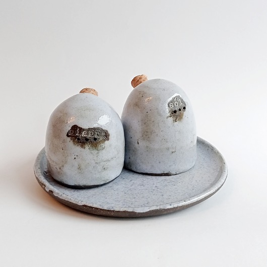 kuchnia - różne Zestaw solniczka i pieprzniczka niebieska