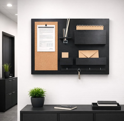 organizery Nowoczesny organizer ścienny czarny  Dekoracja biura i przedpokoju