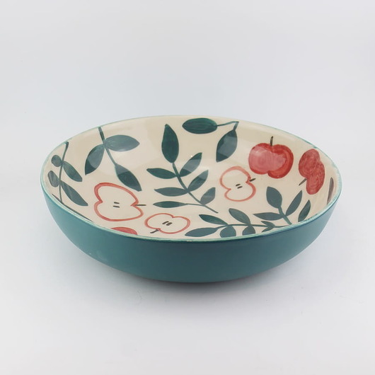 miski i misy Ceramiczna misa miska na owoce malowana w jabłka