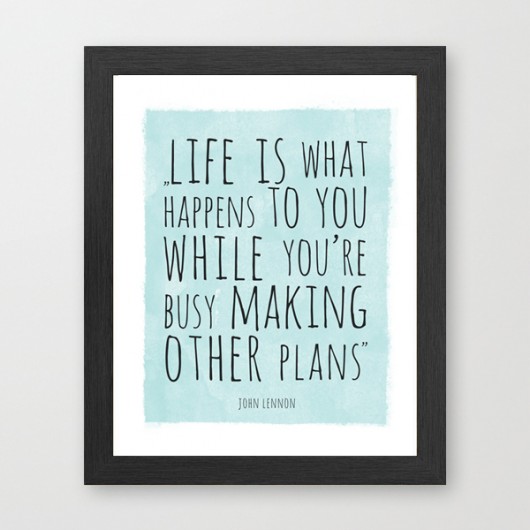 Plakat cytat John Lennon..life is...A3 wejustlikeprints
