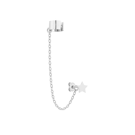 nausznice Srebrna nausznica z łańcuszkiem i gwiazdką