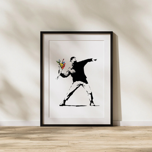 plakaty PLAKAT Banksy miotacz kwiatów graffiti poster sztuka uliczna