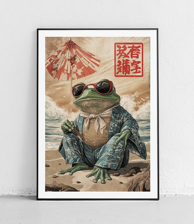 plakaty Plakat Żaba na wakacjach