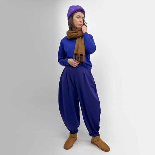 spodnie dresowe damskie Fioletowe balonowe spodnie