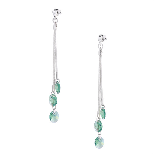 kolczyki swarovski Kryształy swarovski na srebrnej żmijce