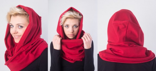 szale damskie Ciepły komin z kapturem na zimę