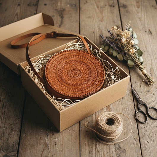 torby na ramię Torebka skórzana ręcznie robiona góralska okrągła na ramię Carmen Duża