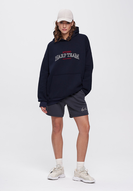 bluza z kapturem damska Bluza HUGE Navy damska