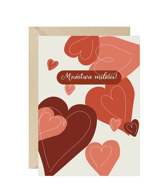zaproszenia i kartki na ślub Kartka ślubna minimalistyczna serca eko