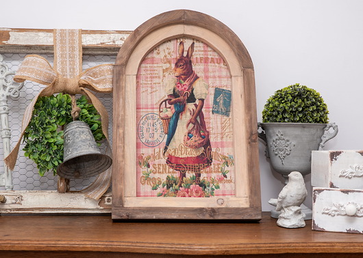 Ozdoby na ścianę RUSTYKALNA DEKORACJA ŚCIENNA, ZAJĘCZYCA, VINTAGE, Retro Styl