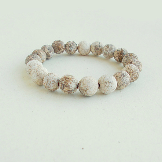 bransoletki z kamieni naturalnych Matowy agat w antycznym stylu