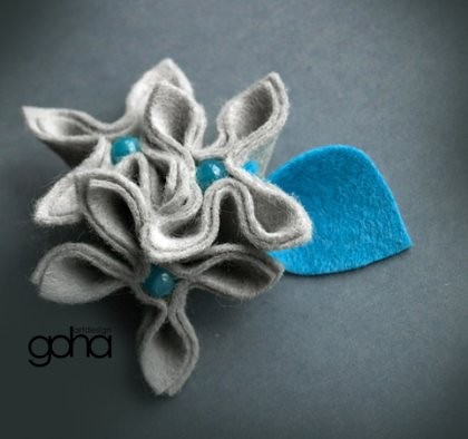 turkus z jadeitem FlowerFelt Design