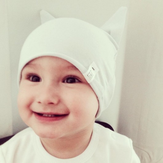 Cat Hat jasno szara cienka wiosenna czapeczka Parents for babies