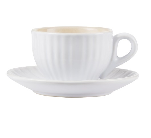 filiżanki Filiżanka do espresso ceramiczna biała z talerzykiem